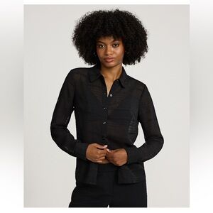 Express Black Textured Blouse